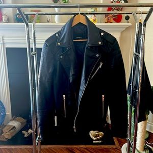 Faux leather biker jacket